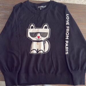Karl Lagerfeld Black Cat Swearer Size L
